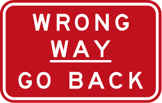 Wrong way sign